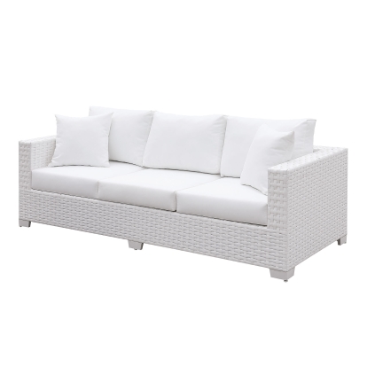 Somani White Sofa with 2 Pillows Model CM-OS2128WH-E by Furniture of America
