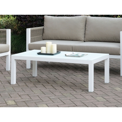 Mazie White Rectangle Coffee Table Model CM-OS2137-C by Furniture of America