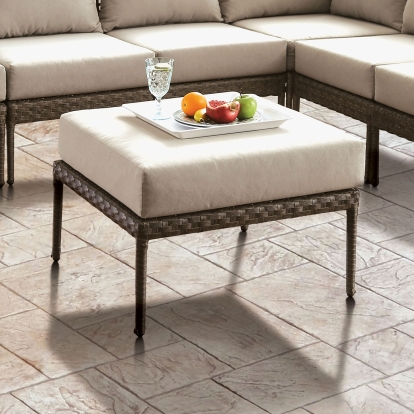 Aleisha Gray/Beige Patio Ottoman Model CM-OS2599-OT by Furniture of America