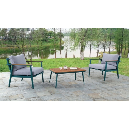 Marsha Gray/Green/Oak 3 Piece Outdoor Set Model CM-OT1845-3PK by Furniture of America
