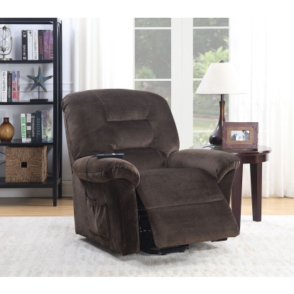 Ovar Brown Power Recliner Model CM-RC6543 by Furniture of America