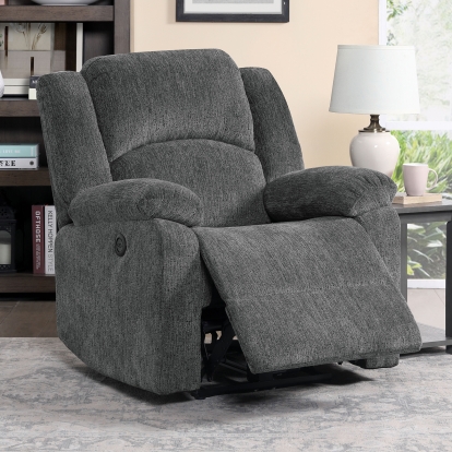 Charon Gray Power Recliner Model CM-RC6763GY by Furniture of America