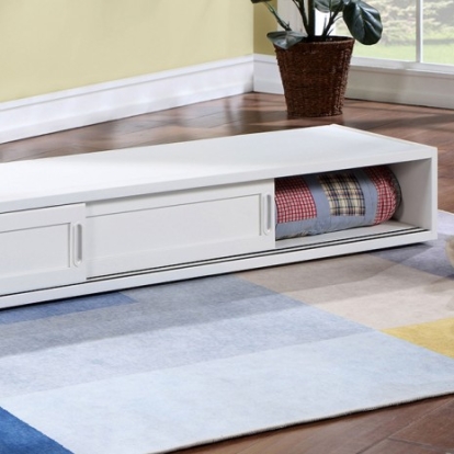 Furniture of America Omnus Transitional Solid with Wood White Underbed Shelves Model CM-SR452-WH
