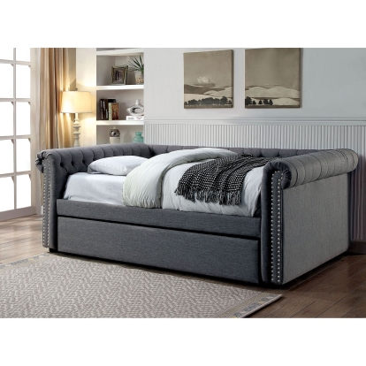 Leanna Transitional Gray Full Daybed with Trundle Model CM1027GY-F-BED by Furniture of America