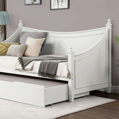 Furniture of America Lycoris Transitional Engineered with Wood Solid with Wood White Twin Daybed Model CM1477WH-BED