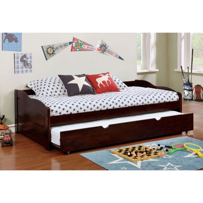 Sunset Transitional Dark Walnut Daybed with Trundle Model CM1737EX-BED by Furniture of America