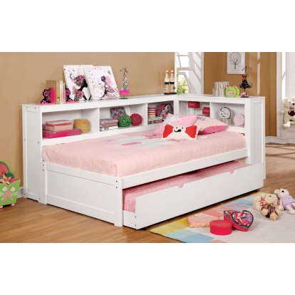 Frankie Transitional White Full Daybed with Trundle Model CM1738WH-F-BED-TR by Furniture of America