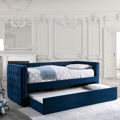 Susanna Transitional Navy Daybed with Trundle Model CM1739NV-BED by Furniture of America