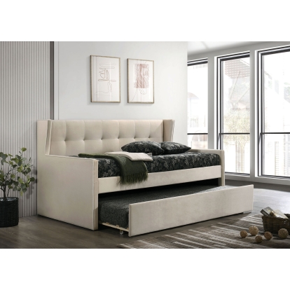 Pirene Contemporary Beige Twin Daybed with Trundle Model CM1932BG-BED by Furniture of America