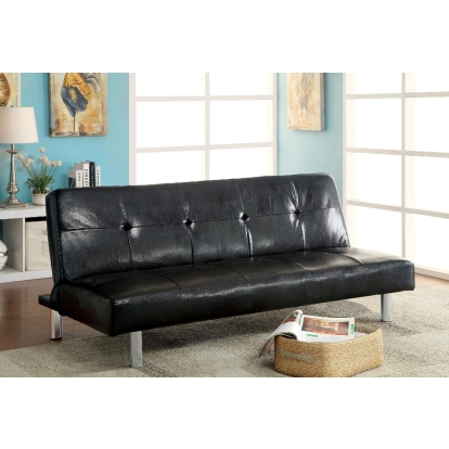 Eddi Contemporary Black Futon Sofa Model CM2672 by Furniture of America