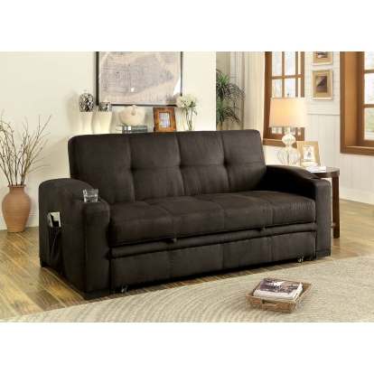 Mavis Transitional Dark Brown Futon Sofa Model CM2691-SET-VN by Furniture of America