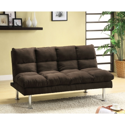 Saratoga Contemporary Espresso Microfiber Futon Sofa Espresso Model CM2902EX-CA by Furniture of America