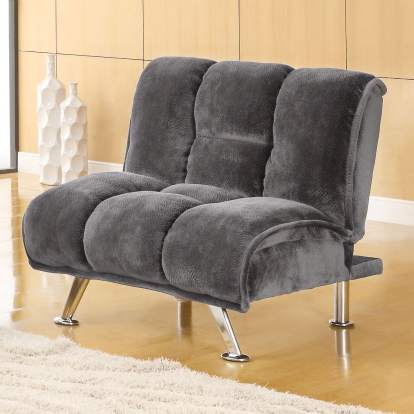 Marbelle Contemporary Gray/Chrome Chair Model CM2904GY-CH-VN by Furniture of America