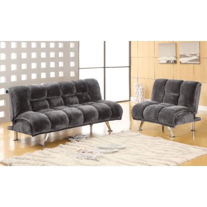 Marbelle Contemporary Gray/Chrome Futon Model CM2904GY by Furniture of America