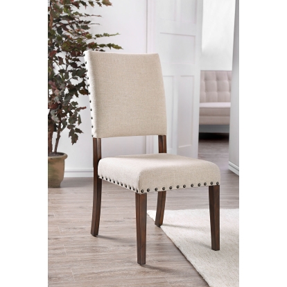 Glenbrook Industrial Brown Cherry/Ivory Side Chair (Set of 2) Model CM3018SC-2PK by Furniture of America