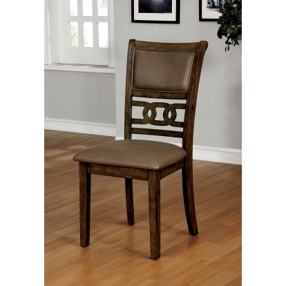 Holly Transitional Antique Walnut/Warm Gray Side Chair (Set of 2) Model CM3023SC-2PK by Furniture of America