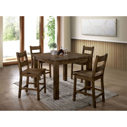 Kristen Rustic Oak 5 Piece Dining Table Set Model CM3060PT-5PC by Furniture of America