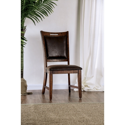 Wichita Rustic Distressed Dark Oak Side Chair (Set of 2) Model CM3061SC-2PK by Furniture of America