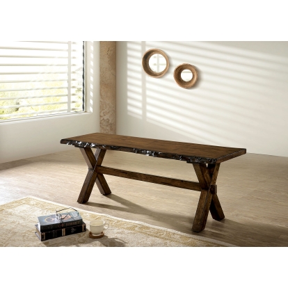 Woodworth Rustic Walnut Bench Model CM3114BN by Furniture of America