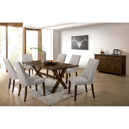 Woodworth Rustic Walnut 7 Piece Dining Table Set Model CM3114T-7PC by Furniture of America