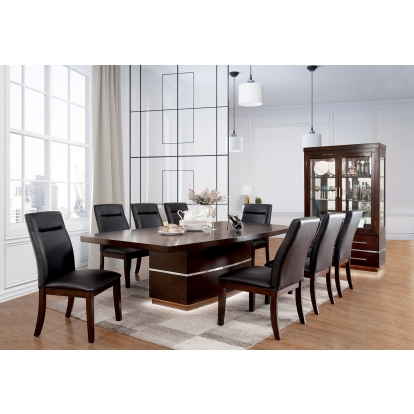 Lawrence Contemporary Dark Cherry 7 Piece Dining Table Set Model CM3130T-7PC by Furniture of America