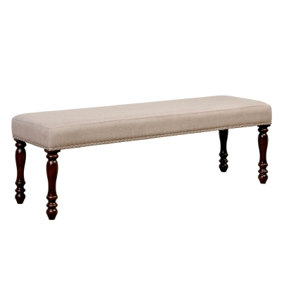 Holcroft Transitional Antique Cherry/Beige Bench Model CM3133BN by Furniture of America