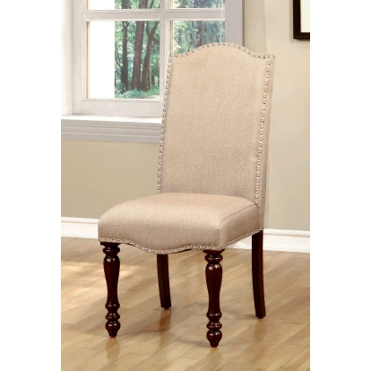 Hurdsfield Transitional Antique Cherry/Beige Side Chair (Set of 2) Model CM3133SC-2PK by Furniture of America