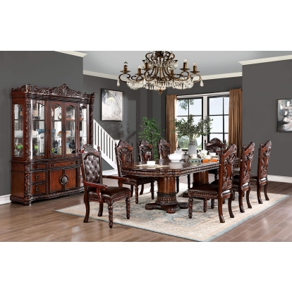 Canyonville Traditional Brown Cherry/Dark Brown 7 Piece Dining Table Set (Includes 2 Arm Chairs & 4 Side Chairs) Model CM3144T-7PC by Furniture of America