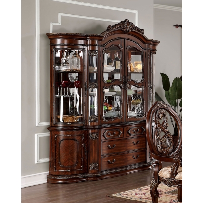 Normandy Traditional Brown Cherry Hutch & Buffet Model CM3145HB-SET by Furniture of America