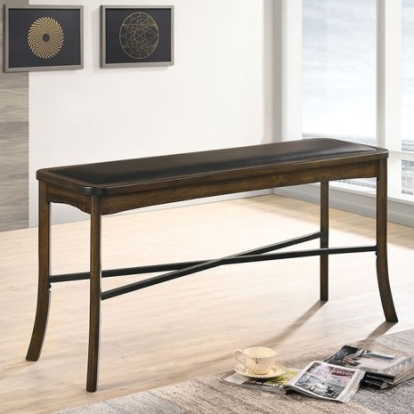 Furniture of America Buhl Burnished Oak-Espresso Leatherette Metal Solid with Wood Veneer Leatherette Metal Solid with Wood Veneer Counter Ht. Bench Model CM3148PBN