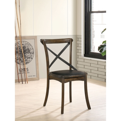 Buhl Industrial Burnished Oak/Espresso Side Chair (Set of 2) Model CM3148SC-2PK by Furniture of America