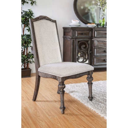 Arcadia Rustic Natural Tone/Ivory Side Chair (Set of 2) Model CM3150SC-2PK by Furniture of America