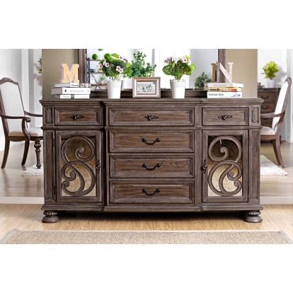 Arcadia Rustic Natural Tone Server Model CM3150SV by Furniture of America
