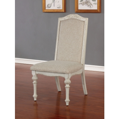 Arcadia Rustic Antique White Side Chair (Set of 2) Model CM3150WH-SC-2PK by Furniture of America