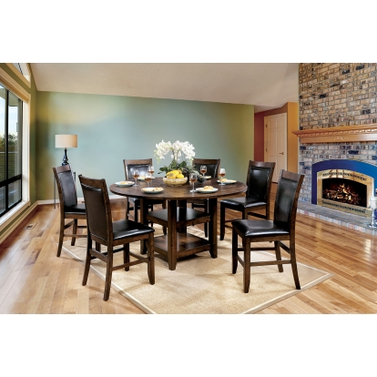 Meagan Transitional Brown Cherry Round Counter Height Table Model CM3152RPT by Furniture of America