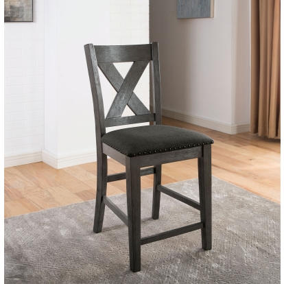 Lana Rustic Gray/Charcoal Counter Height Chair (Set of 2) Model CM3153GY-PC-2PK by Furniture of America