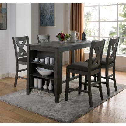 Lana Rustic Gray 5 Piece Dining Table Set Model CM3153GY-PT-5PC by Furniture of America