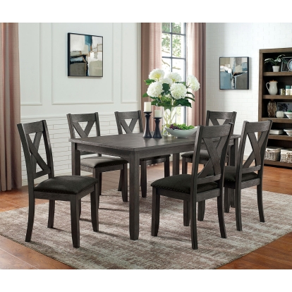 Cilgerran Transitional Gray/Dark Gray 7 Piece Dining Table Set Model CM3153GY-T-7PC by Furniture of America