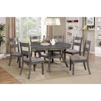 Juniper Transitional Gray 5 Piece Round Dining Table Set Model CM3162RT-5PC by Furniture of America