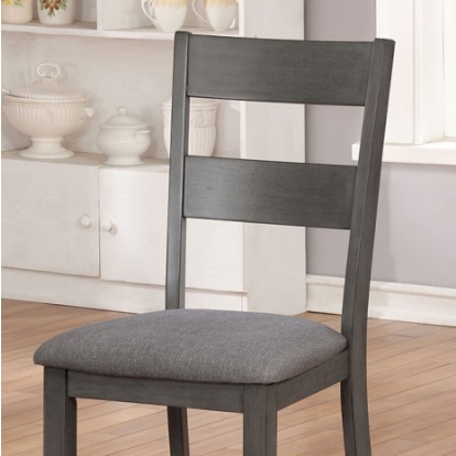 Furniture Of America Juniper Transitional Fabric, Solid Wood, Wood Veneer, Others Gray Side Chair (2/Ctn) | CM3162SC-2PK