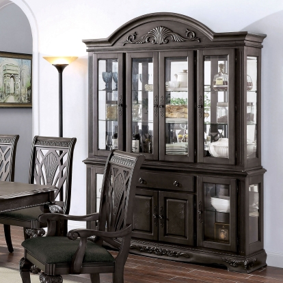 Petersburg Traditional Dark Gray Hutch & Buffet Model CM3185DG-HB by Furniture of America