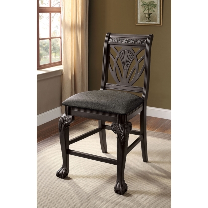 Petersburg Traditional Dark Gray Counter Height Chair (Set of 2) Model CM3185DG-PC-2PK by Furniture of America