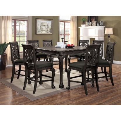 Petersburg Traditional Dark Gray 9 Piece Counter Height Dining Table Set Model CM3185DG-PT-9PC by Furniture of America