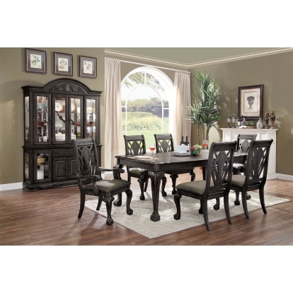 Petersburg Traditional Dark Gray 7 Piece Dining Table Set (Includes 2 Arm Chairs & 4 Side Chairs) Model CM3185DG-T-7PC by Furniture of America