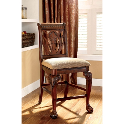 Petersburg Traditional Cherry Counter Height Chair (Set of 2) Model CM3185PC-2PK by Furniture of America