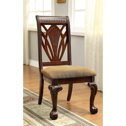 Petersburg Traditional Cherry/Tan Side Chair (Set of 2) Model CM3185SC-2PK by Furniture of America