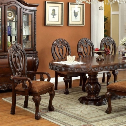 Furniture of America Wyndmere Traditional Solid with Wood Veneer Cherry Dining Table Model CM3186CH-T-TABLE