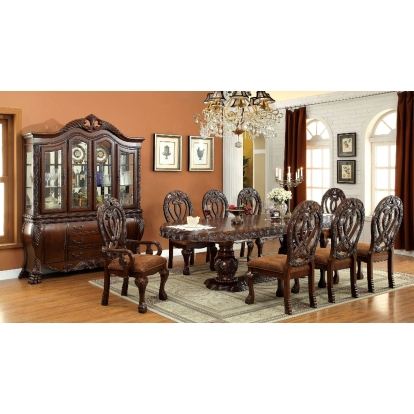 Wyndmere Traditional Cherry 7 Piece Dining Table Set (Includes 2 Arm Chairs & 4 Side Chairs) Model CM3186CH-T-7PC by Furniture of America