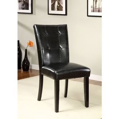 Boulder Transitional Black Leatherette Parson Chair (Set of 2) Model CM3188BK-SC-2PK by Furniture of America