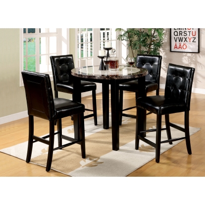 Atlas Transitional Black 40" Faux Marble Round Counter Height Table Model CM3188PT-40 by Furniture of America